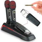2 Wireless Karaoke Microphones, Integrated Bluetooth Receiver - Connects Mics an