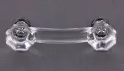 (5 Pack) 3 inch Octagon Glass Pull Clear with Oil Rubbed Bronze