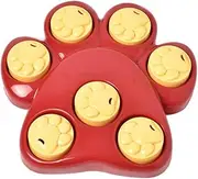 YARNOW Pet Footprint Slow Feeding Bowl Choke Pet Feeder for Cats Red Slow Food Dish to Prevent Gulping Bloating Durable