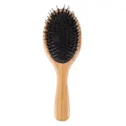 4X(Hair Brush Boar Bristle Hair Brush with Nylon Pins Bamboo Paddle7966