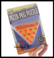 1 Cute Pizza Solitaire Peg Game - Wooden Classic Game - Peg Puzzle Brain Teaser