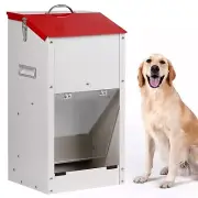 Galvanized Automatic Dog Feeder Large Breed Dog Food Dispenser for Large Dogs...