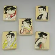 Kyoto ware Kiyomizu ware Ukiyoe chopstick rest set Antoku