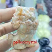 2.2" Natural Red Network Stone Unicorn Skull Quartz Crystal Skull Healing 1pc