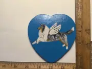 Handmade Wooden Handpainted BLUE MERLE ROUGH COLLIE Angel with Wings Ornament
