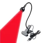 3W 660nm Red Light Flexible LED Light Table USB Gooseneck Clip Decoration Lamp