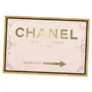 Fashion and Glam Modern Canvas Wall Art Couture 46.5L" x 31.5W" Gold Frame