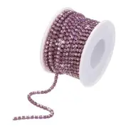 10 Yard 3mm Crystal Rhinestone Chain Trim Light Purple Gems Light Purple Base