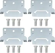 116791 Mounting Plates Bed Frame Brackets and 105307 Screws Replacement for IKEA Bed Frame Part Compatible Hemnes Malm Brimnes (4 Mounting Plate and 12 Screws)