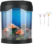 Gift Elegant Desk Aquarium Lamp, Mini Fish Tank Synthetic Jelly Fish Tank Mood Lamp for Bedroom, Office Desk, Aquarium Lamp Night Light Mood Desk Decor