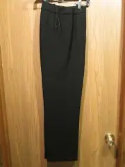 Oscar de la Renta Black Lined Wool Flat Front Pants Size 6 NEW $1500