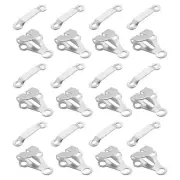 12Set Copper Sewing Hooks and Eyes Closure Set for Trousers (14x19mm, Silver)