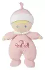 My First Doll Soft Plush Doll with Blonde Hair and Pink Outfit - I rattle!