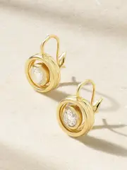 [Jenna Blake] Jenna Blake - Shadow 18-karat Gold Diamond Earrings - Silver - One size One size Silver