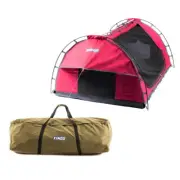 Adventure Kings Pink Camping Double Swag Dome Tent + Canvas Bag Heavy-Duty 4X4