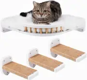 Cat Wall Shelves, Corner Cat Shelf with 3 Cat Wall Steps, Cat Shelves for Wall L