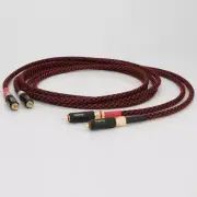 Pair HiFi RCA Audio Cable Shielded OFC Gold Plated Plug Signal Interconnect Cord