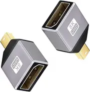 Duttek Mini Displayport to Displayport Adapter 8K, Displayport Female to Mini Displayport Male Adapter, DP to mDP 1.2 Extension Adapter, 8K@60Hz UHD Video for Laptop, PC, Gaming, Monitor, TV 2Pack