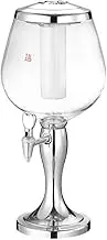 Drink Dispenser, Beer Beverage Dispenser with Led Light, 3L Water Dispenser with Tap Beverage Juice Dispenser Drink Tower Dispenser for Home Bar(Silver)