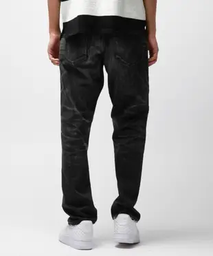 「NSS』DENIM BY VANQUISH FRAGMENT 黑水洗 破壞 牛仔褲 W30 閃電 日本製