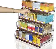 KUTDE 3-4 Tier Cigarettes Display Rack, Trapezoid Cigarettes Rack, Clear Automatic Cigarette Display Holder, Commercial Storage Organizer Display Rack,4,7