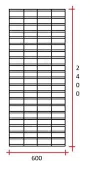 Mesh Slat Grid Panel 2400mm x 600mm - Black - Slatgrid Panel NEW