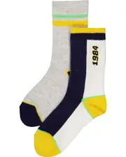 Boys 2 Pack Rib Socks