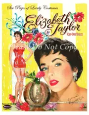 UNCUT Elizabeth Taylor Yellow Stripe Paper Dolls Whitman 1956 MovieStar RESTORED