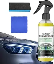 Headlight Repair Kit - Car Scratch Eraser - 3.38oz Brightening Polishing Anti-Scratch Liquid with Sponge Cloth UV-Resistant for Dull Yellow Faded Foggy