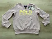 NWT Polo Ralph Lauren Girls Sweatshirt Pink S(7) Gold Logo Pull-over