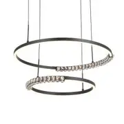 Telbix Lighting Brera 2 Tier Round Crystal LED Pendant Light - Black