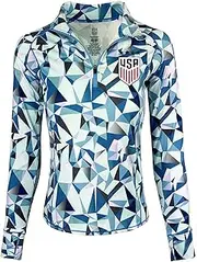 Icon Sports Officially Licensed Women's U.S. Soccer Quarter Zip Jacket, USWNT Pullover Sweatshirt