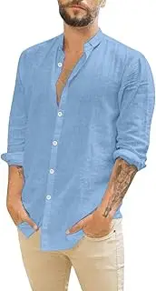 [Generic] Jumpsuit with Hood Men Holiday Down Male Beach Shirts Cotton Hawaii Tropical Linen Button Shirts Men Shirts T