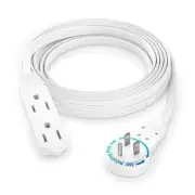 Maximm Cable 10 Ft 360° Rotating Flat Plug Extension Cord/Wire, 16 AWG Multi 3