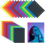 QINERSAW 11 Colours 22 Pieces Headlight Colour Film Gel Colour Correction Film Colour Filter Film Colour Film Film Heat Resistant Colour Film for Photo Studio Strobe Flash LED Light Lamp 29.7 x 21 cm
