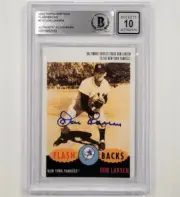 Don Larsen signed 2003 Topps Heritage Flashbacks #F10 card BGS BAS 10 auto