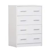 Nova Chest of 4-Drawer Tallboy Storage Cabinet - White