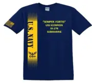 USS SCORPION SS-278 SUBMARINE *VINYL&SILK SCREEN*NAVY LICENSED SHIRT