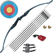 Tongtu Bow and Arrow for Adults Archery Set Recurve Bow Beginners 30 40Lbs Takedown Bow Kit with Arrows Target Left Right Hand Outdoor Training Target Practice Toy (40LBS)
