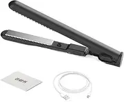 Small Flat Irons for Short Hair,Portable Hair Straightener, Cordless Curling Iron - USB Charging 2-in-1 Curling Wand & Flat Iron Hair Styling Tool for Women Girls Travel Home
