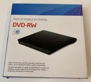 Gotega POP-UP Mobile External DVD-RW Drive USB 3.0 - Black Linux OS Apple Mac