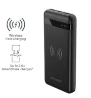Cygnett ChargeUp Swift 10K mAh Wireless Power Bank - Black (CY4432PBCHE), 1x USB-C(20W),2x USB-A (18W),Wireless (10W),Micro-USB Cable,Total Output 15W