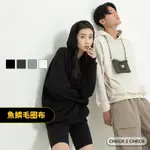 CHECK2CHECK-寬舒落肩側口袋帽T 無刷毛 薄長袖素T 大學帽T 寬鬆落肩【CB00-030020】[現貨]