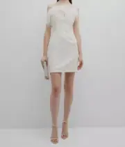 $275 Aidan by Aidan Mattox Women's Ivory Feather Sweetheart Dress Size US 14