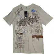 Southpole Scribble Shirt MENS Large Streetwear Y2K Soft Material Beige