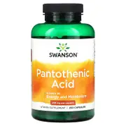 Swanson, Pantothenic Acid with Vitamin B5, 250 mg, 250 Capsules
