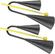 Sosoport Iron Material Double Ear Cowbell 2 Sets for Boys and Girls Percussion Instruments Training and Outdoor Activities