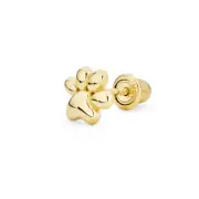 Tiny Dog Cat Paw Cartilage 1 Piece Stud Earring 14K Gold Screwback