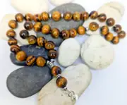 Real tiger eye Tesbih Worry Bead Komboloi genuine handmade