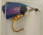Vintage O. Mustad & Sons Decorative Fancy Hat Fly Pin in Original Packaging